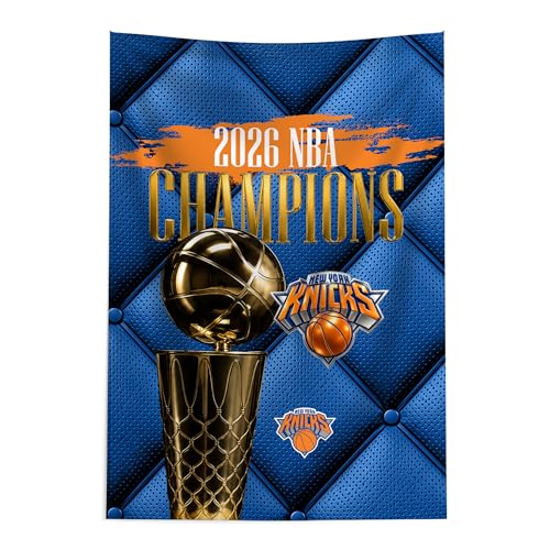 Northwest NBA New York Knicks Gilded 2026 NBA Finals Champions Printed Wall Hanging Tapestry, Woven Polyester Fabric, Decorative Fan Art for Bedroom Office Living Room, 24 x 36 in