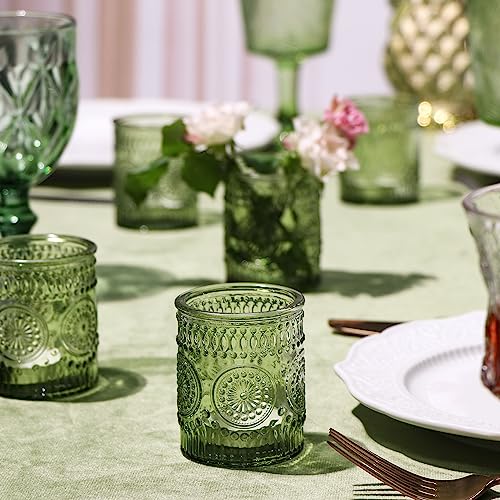 24 Pcs Green Votive Candle Holders for Wedding, Christmas Tealight Holder,