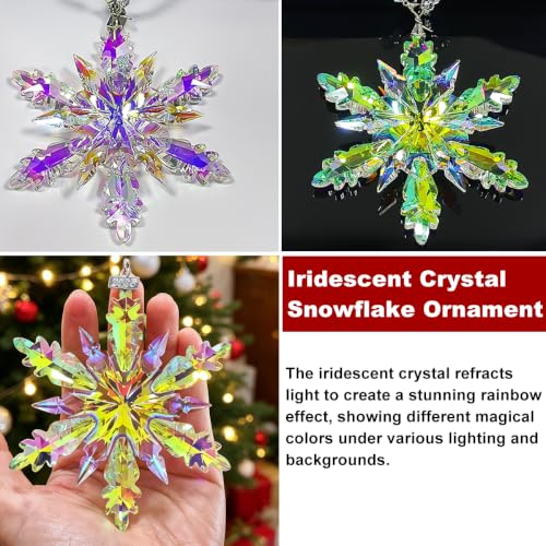 Annual Edition Ornament 2026, Crystal Glass Snowflake Christmas Ornaments | Sparkly Crystal Star Ornaments For Christmas Tree, Elegant Cute Christmas Ornaments Gift For Women, Unique Xmas Ornament