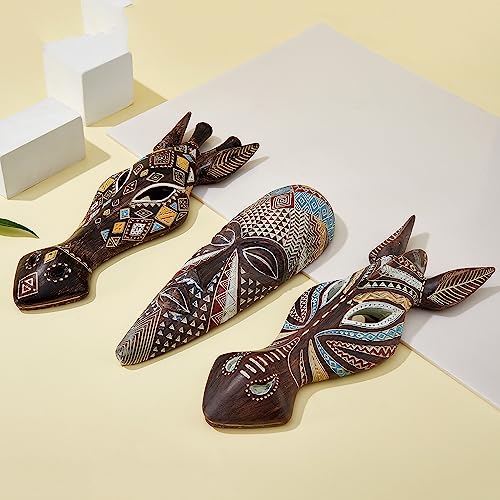 OTARTU African Mask Wall Sculpture Hand Carved African Tribal Wall Mask Art