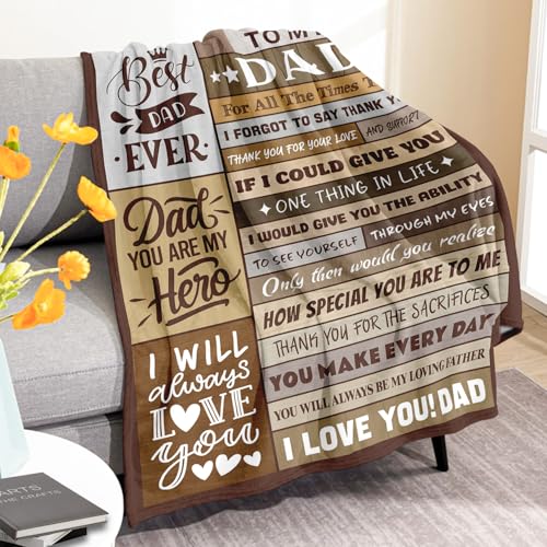 BAOERN Fathers Day Blanket Gifts for Dads - Gifts for Dads from Daughter Son - Dad Birthday Gift - Christmas Valentines Day Present for Dad - Best Father Ever Gift - to My Dad‘s Blanket 60" x 80"