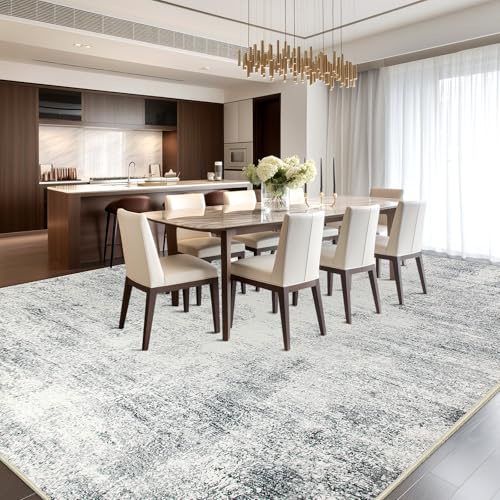 Modern Abstract 8x10 Area Rug, Machine Washable Non-Slip Foldable Carpet