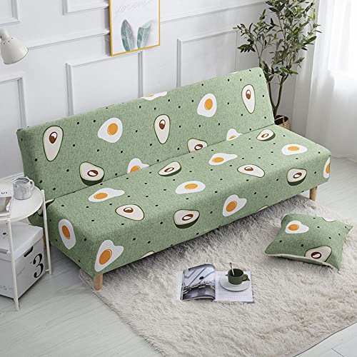 YOPOIY Stylish Printed Futon Cover Premium Polyester Fabric Futon Slipcover Removable Armless Sofa Cover Lightweight Furniture Cover for Pets, Kids -1-140-160cm