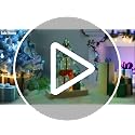 Lulu Home Christmas Tabletop Decoration, Wooden Pre-lit Christmas Tree Ornament with Green Metal Frame, Battery Operated LED Light Up Holiday Sign for Indoor Mantel Shelf Decor
