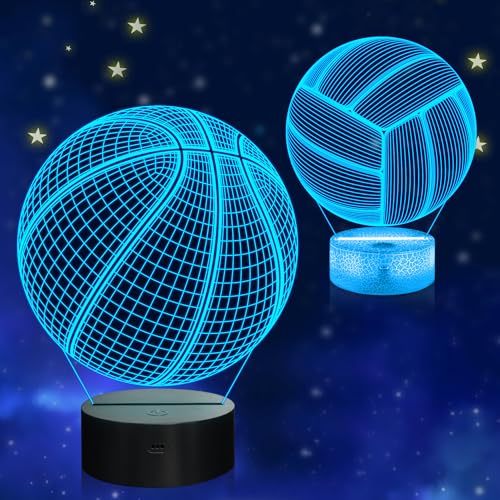 Sports Night Light 3D Optical Illusion Light with Remote Control 16 Color Changing Sports Birthday Gift Christmas Valentine's Day Gift for Sports Fans Boys and Girls
