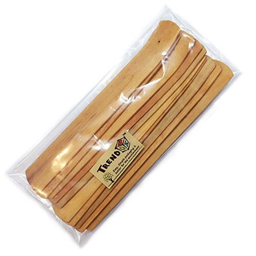TRENDBOX 10pcs Handmade Plain Wood Wooden Incense Stick Holder Burner Ash Catcher Natural Design Buddhist