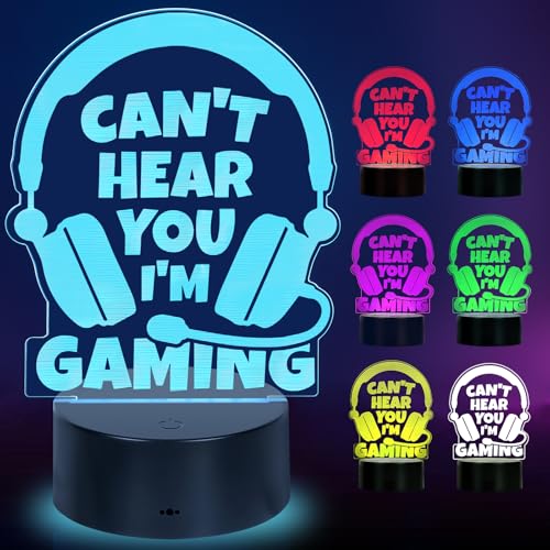 Fathers Day Dad Son Gifts for Teen Boys Girls Year Old Teenager Gifts Him Boyfriend Husband Birthday Gamer Gift Son Brother LED Light Up Acrylic Gaming Lamp Christmas Stocking Stuffers Easter Basket