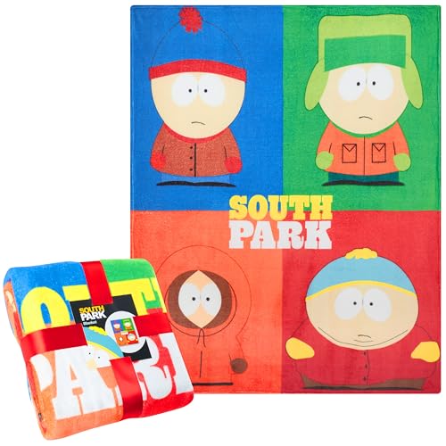 South Park Gifts for Men Teens Throw Blanket for Couch, Sofa, Bed, Soft Cozy Fleece Blankets Kenny Eric Cartman Bed Accessories Decor, 59 x 51 Inches (Multi)