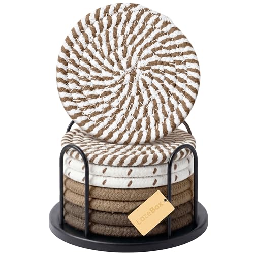 Coasters Set of 8 for Drinks, 4 Inch Large Coasters for Coffee Table, Tabletop Protection for Hot & Cold Drink