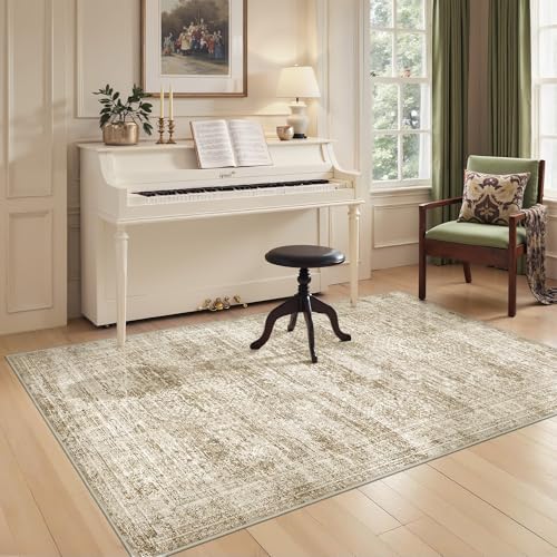 4x6 Area Rug for Entryway,Washable Kitchen Rug,Brown