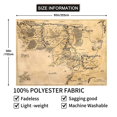 IMZEUSYEP Middle Retro Earth Map Tapestry Wall Hanging Decorative Wall Tapestries Wall Art Decoration Tapestries Home Decor For Dormitory Living Room 80x60 Inch