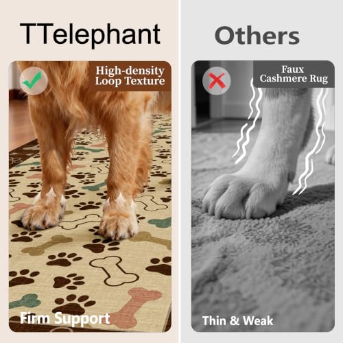 Waterproof 2x4 Runner Rug Non Slip Floor Runners for Dogs, Beige Paws