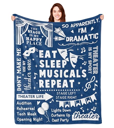 Theater Gifts, Theatre Gifts Blanket, Musical Theater Gifts, Gifts for Theatre Lovers, Gifts for Theatre Actors, Theatre Gifts for Women, Broadway Gift Throw Blanket 60x50in