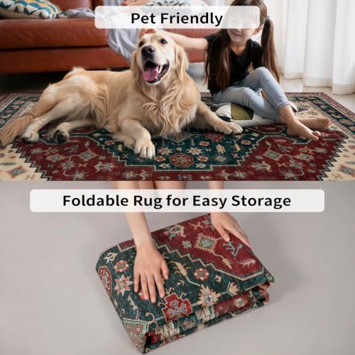 Tangsoo 8x10 Large Washable Area Rugs for Living Room,Boho Non Slip Rug