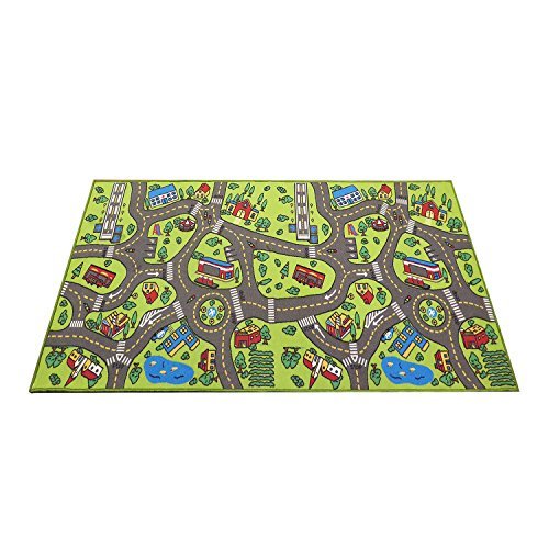 Kids Carpet Playmat Rug City Life Great for Playing with Cars & Toys - Play Learn & Have Fun Safely - Baby Children Educational Road Traffic Play Mat (Medium 43" x 26" Inches, Medium 43" x 26" Inches)
