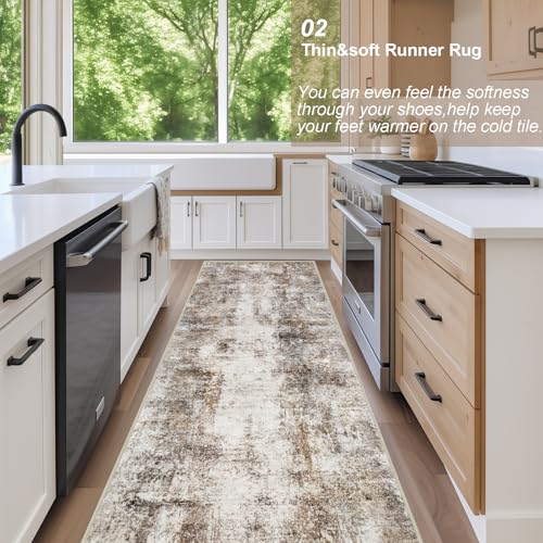 2x12 Washable Runner Rug,Non-Slip Hallway Runner Rug for Kitchen