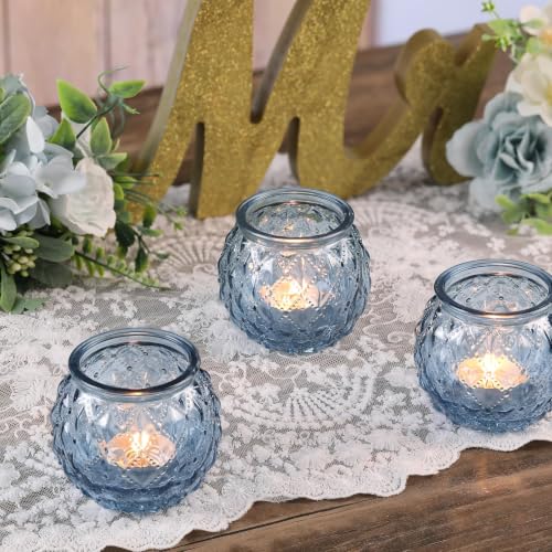 20 Pcs Blue Votive Candle Holder2.95"x2.56" Tea Light Candle Holder