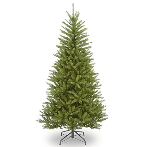 National Tree Company 6.5 ft Unlit Dunhill Fir Slim Artificial Christmas Tree, 1,184 Tips, Includes Stand, Green