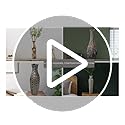 Elements Harlequin Embossed Decorative Metal Vase, Home Decor for Dried Flower and Artificial Floral Arrangements, Living Room, Bedroom, Table Centerpiece, 17-Inch