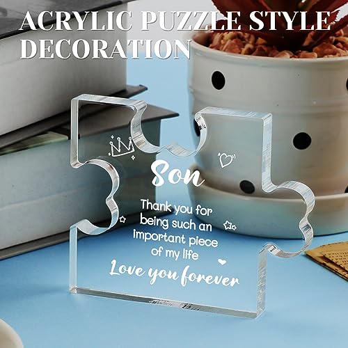 Funnli Daughter Gifts Moon Lamp + Son Gifts Acrylic Puzzle Plaque