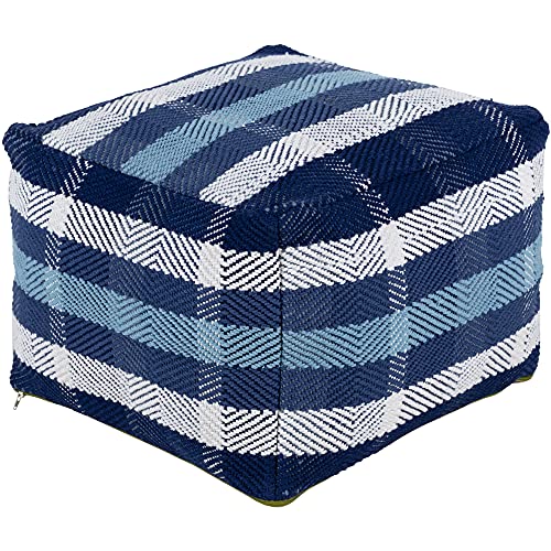 Artistic Weavers Demetri Pouf, 14" H W x 20" D, Dark Blue
