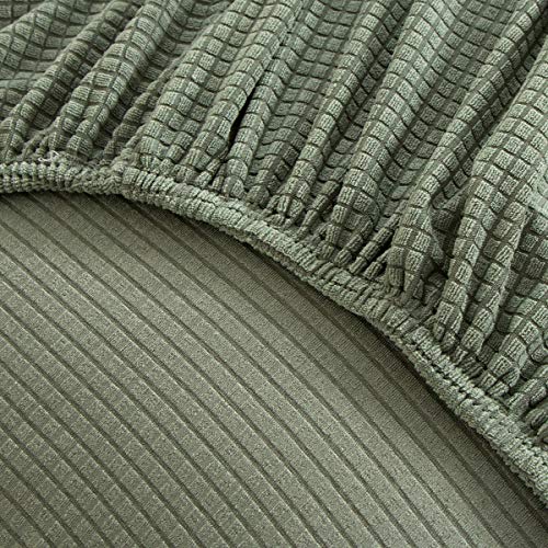 MIFXIN Armless Accent Chair Cover Stretch Jacquard Accent Chair Slipcover for Slipper Chair Without Arms Removable Washable Chair Furniture Protector for Living Room Bedroom Hotel (Cyan, 1 Pack)