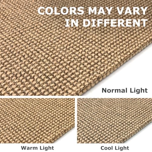 Washable Runner Rug 2.6x8 Non Slip Rubber Backed Wide Hallway Runner Entryway Runner Indoor, Kitchen Rugs Woven Cotton Floor Carpet for Hall Bedroom, Orange/Tan/Brown