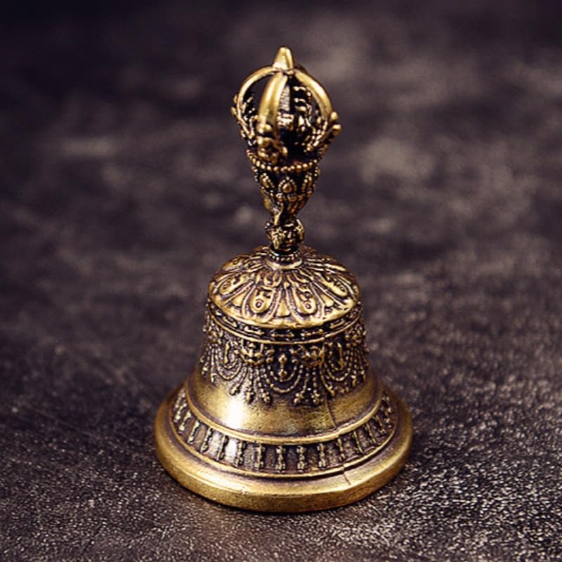 Brass Handicraft Die-Casting Drop Bell Key Car Button Wind Bell Tibetan Bronze Bell Creative Gift Home Decoration Accessories