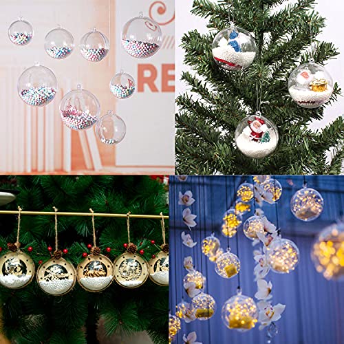 10 Pcs 3.14 inch Filling Transparent Plastic Decorative Call DIY Craft Ball Transparent Ball Christmas, Birthday, Wedding, Party and Home Decoration Ornaments ((3.14"/80mm))