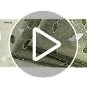 MIULEE Sage Green Sheer Curtains 2 Panels Embroidered Leaf Patterned Rod Pocket Floral Semi Sheer Faux Linen Window Curtains Drapes Set for Living Room Bedroom Dining Room, 52x84 Inches Long