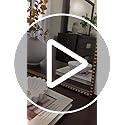Beaded Mirror Gold Arched, 24"x36" Champagne Bronze Mirror for Bathroom, Antique Brass Beaded Mirrors with Metal Frame- Arch Vanity Wall Mirrors for Bedroom,Fireplace,Over Sink,Entryway