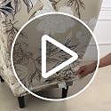 HAOYONG Stretch Wing Chair Cover Set Ottoman Slipcover 2 Pieces Wingback Chair Slipcover and and 1 Piece Rectangle Storage Stool Cover Removable Armchair Sofa Covers for Living Room Bedroom