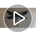 LIFFY Metal Dragonfly Wall Decor - Outdoor Garden Art for Patio, Living Room, Bedroom - Dragonfly Gifts (14inch, Metal & Glass)