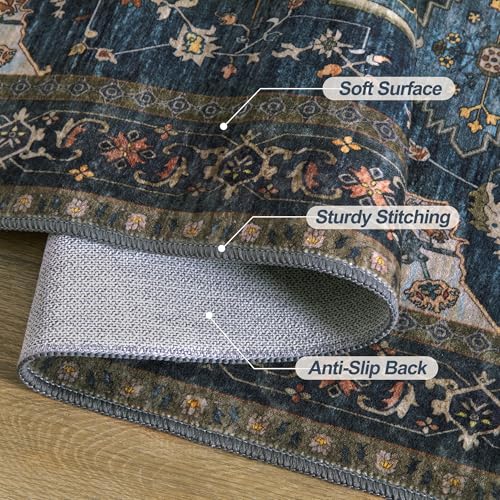 Tangsoo Oriental 2x6 Washable Runner Rugs for Hallways, Non Slip Runner Rug