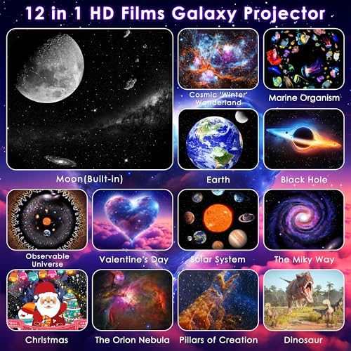 Galaxy Projector for Bedroom Pro Version & Star Projector with Dynamic Meteor White