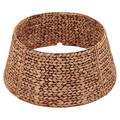 CENBOSS Rattan Christmas Tree Collar, Brown Wash, 36 inch | Easy to Assemble & Store
