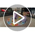 ABC Round Kids Rug for Playroom, 4x4 ft Alphabet Small Classroom Rug, Educational Kids Play Mat With Number Shape Season, Learning Area Rug for Nursery Bedroom Kidsroom, Colorful Non-Slip Washable