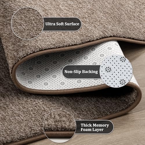 Modern Hallway Runner Rug, 2x6 Brown Washable Non Slip Runner Rug