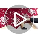 48-Inch Reversible Knit Tree Skirt with Christmas Star–Inspired Pointed Edge Border and Lace-Up Closures, Machine Washable Thick Acrylic Yarn, Burgundy & White