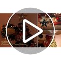 IPOW LED Snowflake Projector Star Christmas Tree Topper, 11.3'' Golden Glittered Star Treetop Lighted Rotating Snow Flake for Christmas Tree Decoration, Ideal as LED Night Light Projector for Children