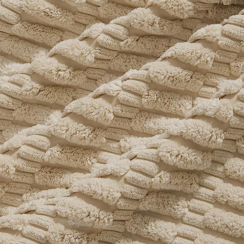 Fancy Homi Decorative Throw Pillow Covers for Bed Couch Bedroom Bench, Soft Corduroy Solid Pillow Case, Rustic Farmhouse Boho Room Decor,20" x 12" (Pack of 1),Tan