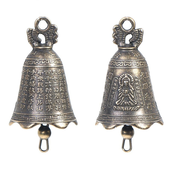 2Pcs Metal Vintage Antique Bells Chinese Mini Sculpture Bronze Buddhism Bell for Wind Chimes Craft Decor Chris