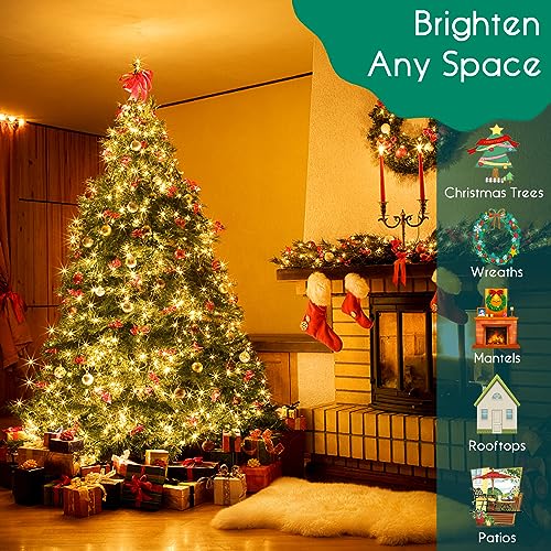 Battery Operated Christmas Lights - 50 LED Mini Lights Battery Operated String Lights Indoor Outdoor String Lights with Timer 8 Modes Fairy Lights for Christmas Tree Wreath Party, Warm White