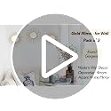 3 Pack Metal Mirrors for Wall Sunburst Wall Mirrors Home Décor Decorative Hanging Wall Art for Living Room Bedroom Entryway (Gold, Flower+Sunburst)