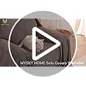 MYSKY HOME Couch Cover Sofa Cover for 2 Cushion Couch, Couch Covers for Dogs, Non-Slip Sofa Slipcover, Sofa Covers Washable, Couch Covers for Pets, Cat Scratch Furniture Protector, 71" x 118", Grey