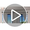 Corner Curtain Rod for Windows 30 to 136 Inches, L-shaped Curved Heavy Duty Corner Window Curtain Rods, Adjustable Renter Friendly 1 Inch Black Drapery Rods for Bedroom Living Room
