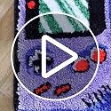 LAKEA Purple Games Console Tufted Rug Funny Childhood Memories Rug Cute Flocking Carpet Floor Pad Anti Slip Doormat Aesthetic Home Pad (23.6X15.7 Inch)