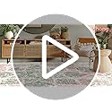 Vhong Boho Area Rugs Vintage Washable Neutral Modern Dusty Pink and Green 5x7 Non Slip Carpet for Nursery Living Room Dining Room Bedroom Farmhouse Girls'Room