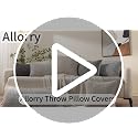 Allorry Decorative Lumbar Pillow Cover 12x20 Blue Striped Soft Wool Lumbar Throw Pillow Neutral Textured Boho Cushion Covers for Modern Farmhouse Sofa Bedroom Living Room Decor SY011-C12