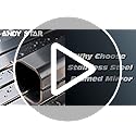 ANDY STAR Arched Mirror, 22" x 35" Gold Bathroom Mirror in Stainless Steel Metal Frame, Arch Top Rounded Corner 1" Deep Set Design Wall Mount Hangs Vertical